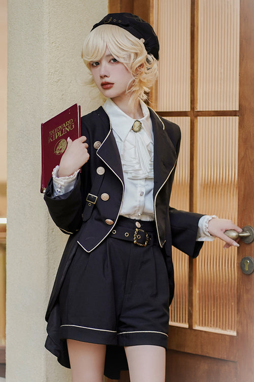 Black Vintage Tomorrow Vow Ouji Lolita Shorts - Product - 4