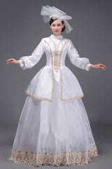 White European Court Long Sleeves Embroidery Sweet Vintage Victorian Dress - Product - 2