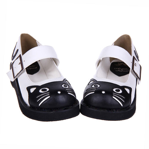 Black Patent Leather Point Toe Platform Sweet Lolita Shoes - Product - 5