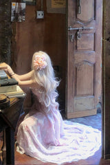 Pink [Sakura Trio] Sleeveless Double-Layered Ruffle Bowknot Lace Sweet Princess Lolita Jsk Dress - Product - 11