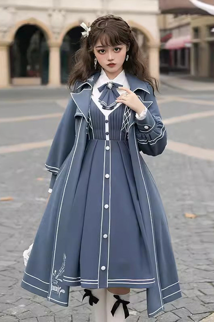 Blue Book of Lies Sweet College Style Elegant Lolita Jsk Dress - Product - 2