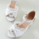 Pearl Pendant Bowknot Sweet Lolita Sandals - Product - 4