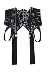 Black/White Embroidery Asymmetric Gothic Prince Handsome Ouji Lolita Set - Waistband(Only) - 15