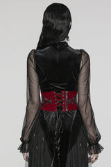 Embroidery Lace-Up Zipper Women's Gothic Corset 2 Colors - Product - 9