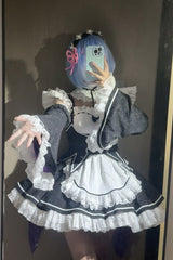 [Ram Rem] Ruffle Bowknot Sweet Japanese Lolita Jsk Dress Set 2 Colors - Product - 6