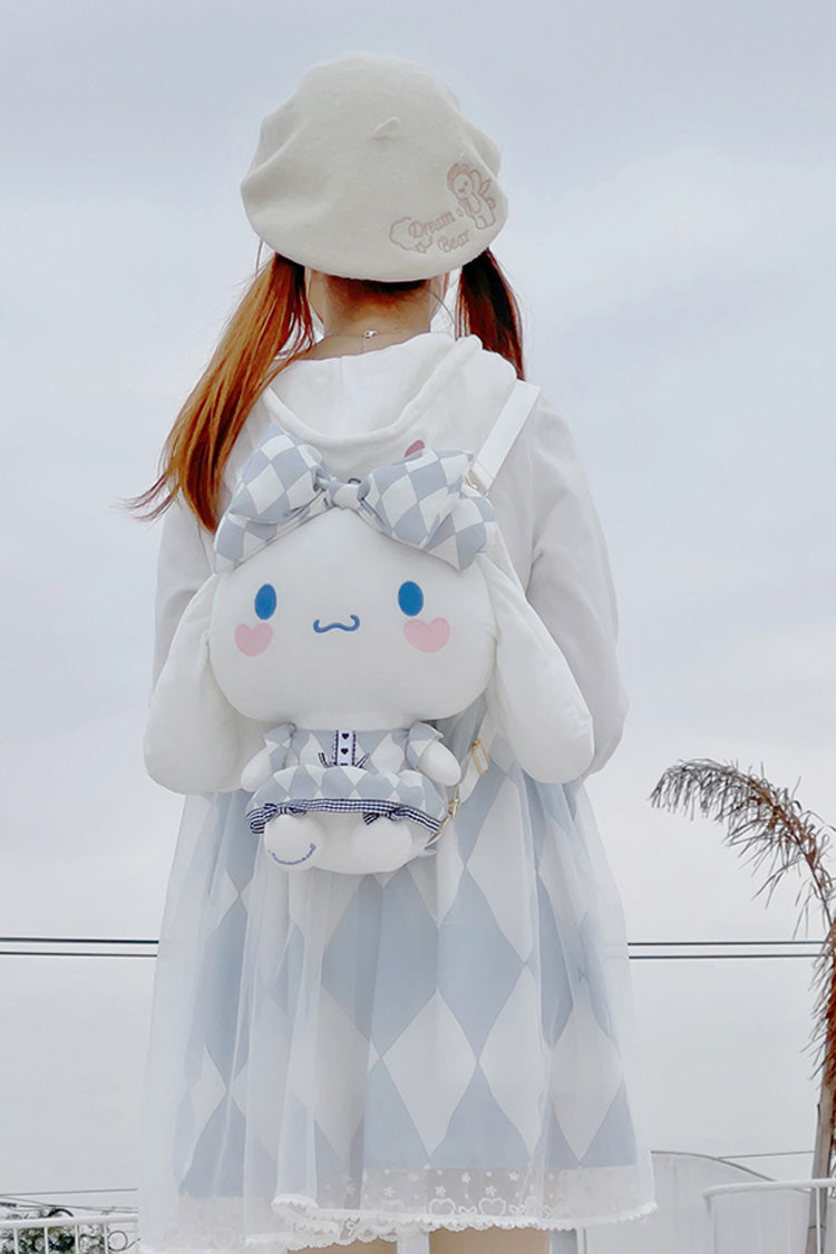 White/Blue Bowknot Big Ears Doll Sweet Lolita Backpack - Product - 2