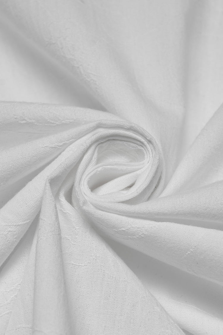 White Lapel Collar Long Puff Sleeves Men's Gothic Blouse with Detachable Necktie White - Product - 7