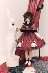 Red [Witch Gargamel] Square Collar Sleeveless Printed Ruffled Bow Lace-Up Gothic Lolita Jsk Dress - Product - 4