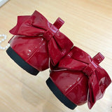 Round Toe Bow Lace Trim Lolita Flat Mary Jane Shoes 6 Colors - Product - 3