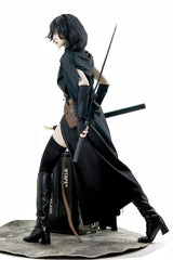 Black [Shadow Wasteland] Sleeveless Lace-Up Zipper Punk Lolita Dress - Product - 6