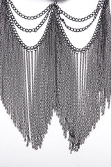 Black Artificial Leather Stitching Bat Shaped Lace Tassel Women's Steampunk Chain Mask - Product - 6