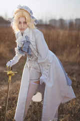 White Mermaid Bone Embroidery Ouji Fashion Handsome Lolita Vest - Product - 2