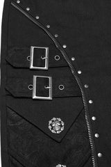 Black Buckle Skull Men's Punk Pants - Product - 6