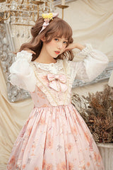 Pink [Miss Sunflower] Sleeveless Printed Ruffled Bow Sweet Lolita Jsk Dress - Product - 5