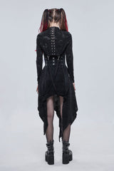 Black Bone Printed Strappy Zipper Women's Gothic Cape - Product - 8
