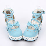 Round Toe Bowknot Lace Sweet Lolita Shoes - Product - 6