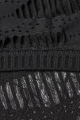 Black Long Batwing Sleeves Ripped Women's Punk Cardigan - Product - 5