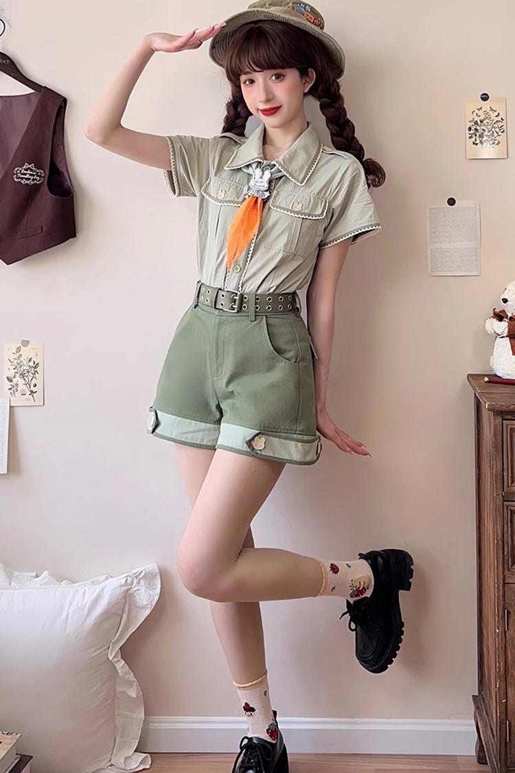 Green Bunny's Spring Journey Ouji Lolita Shorts - Product - 2