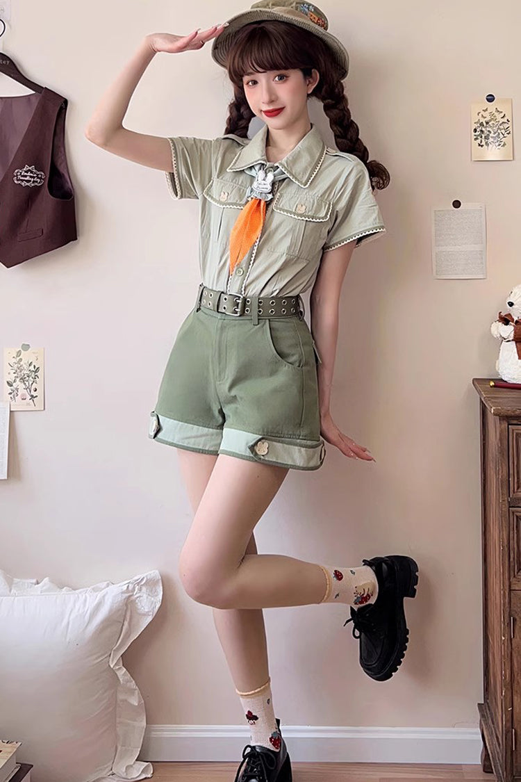 Green Bunny's Spring Journey Ouji Lolita Shorts - Product - 2