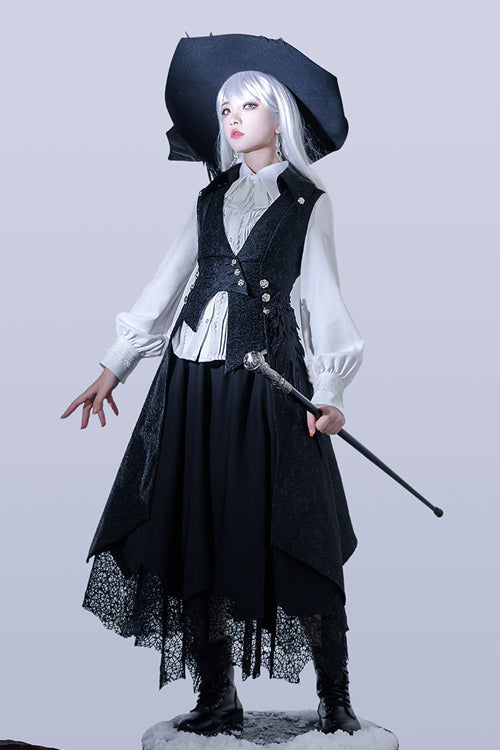 Black Princess Chronicles Burn To Ash Female Gothic Ouji Lolita Long Vest - Product - 3