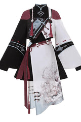 Multi-Color [Walking With The Demon] Print Asymmetric Gothic Chinese Style Ouji Lolita Skirt - Product - 4