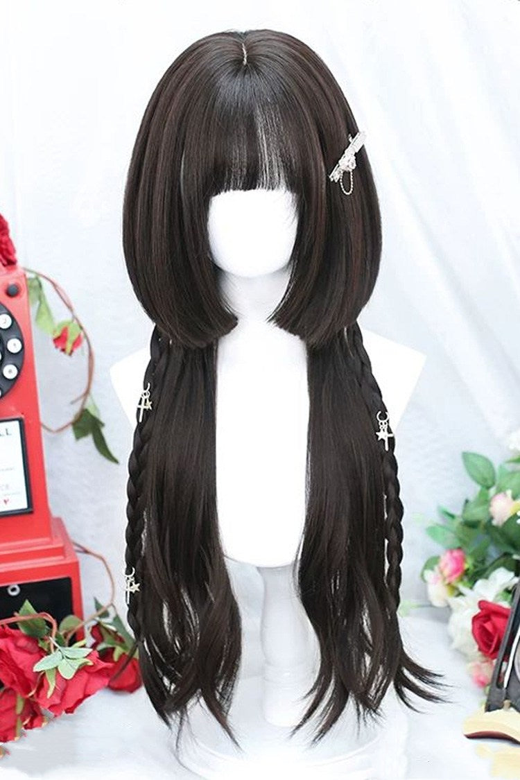 Brown Black Sweet Lolita Jellyfish Hair Daily Wig - Brown-Black - 1