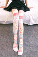 Cute Anime Print Sweet Japanese Lolita Over The Knee Socks 10 Styles - Style3 - 3