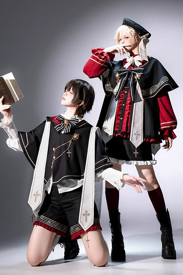 Black [The Choir of The Church] Ouji Fashion Gothic Prince Lolita Set (Older Brother Version) - Product - 5