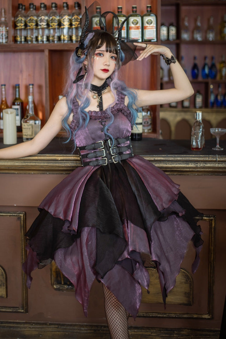 Purple [Seven Deadly Sins: Lust] Multi-Layered Irregular Gothic Lolita Jsk Dress - Purple - 1