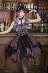 Purple [Seven Deadly Sins: Lust] Multi-Layered Irregular Gothic Lolita Jsk Dress - Purple - 1