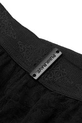 Black Embroidery Lace Asymmetric Hem Women's Gothic Skirt - Product - 5