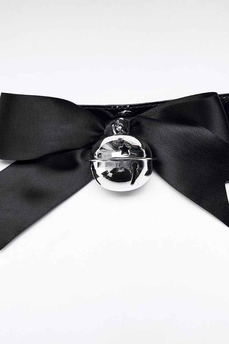 Black/White Stripe Print Bowknot Detachable Women's Gothic Neckwear - Product - 5