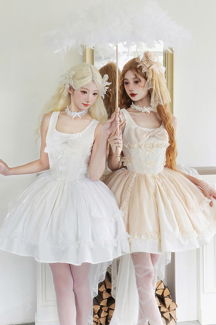 Moonlight Symphony Cardigan Bowknot Sweet Elegant Princess Lolita Jsk Dress 2 Colors - Product - 6