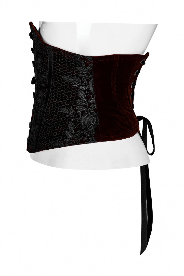 Red Jacquard Lace-Up Slim Women's Corset - Product - 10