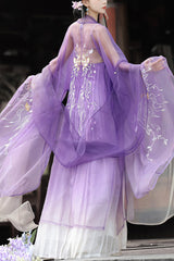 Purple [Legends of the Tang Dynasty] High Waisted Printed Embroidered Women's Classic Hanfu Dress Set - Product - 5