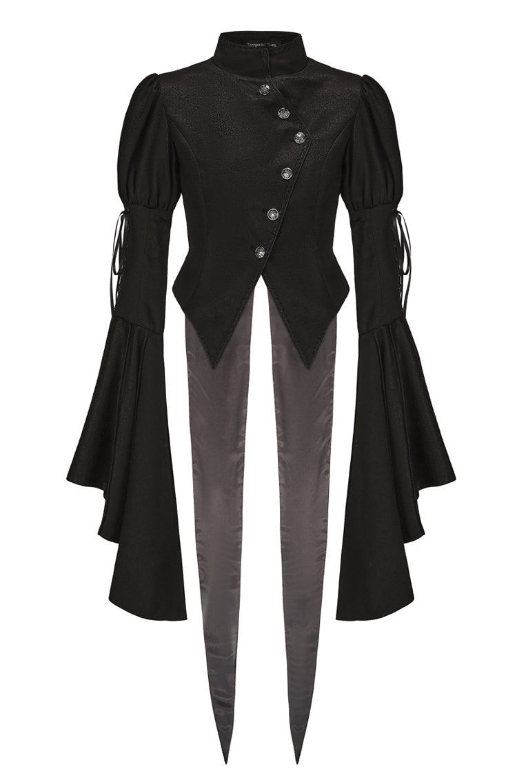 Black [Eternal Dark Portrait] Long Sleeves Vintage Elegant Prince Handsome Ouji Lolita Coat - Black - 1