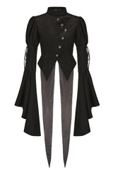 Black [Eternal Dark Portrait] Long Sleeves Vintage Elegant Prince Handsome Ouji Lolita Coat - Black - 1
