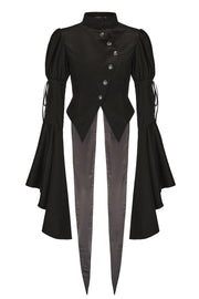 Black [Eternal Dark Portrait] Long Sleeves Vintage Elegant Prince Handsome Ouji Lolita Coat - Black - 1