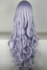 Purple Slant Bangs Long Curly Hair Sweet Lolita Wig - Product - 3