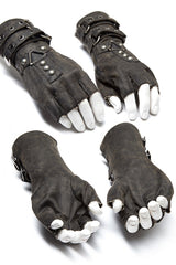 Metal Buckle PU Leather Men's Steampunk Gloves 2 Colors - Product - 10