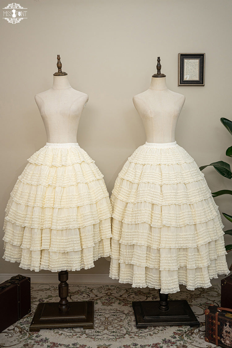Cat Rose Tea Multi-layer Ruffle Sweet Lolita Skirt 3 Colors - Product - 4