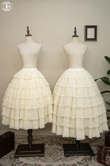 Cat Rose Tea Multi-layer Ruffle Sweet Lolita Skirt 3 Colors - Product - 4