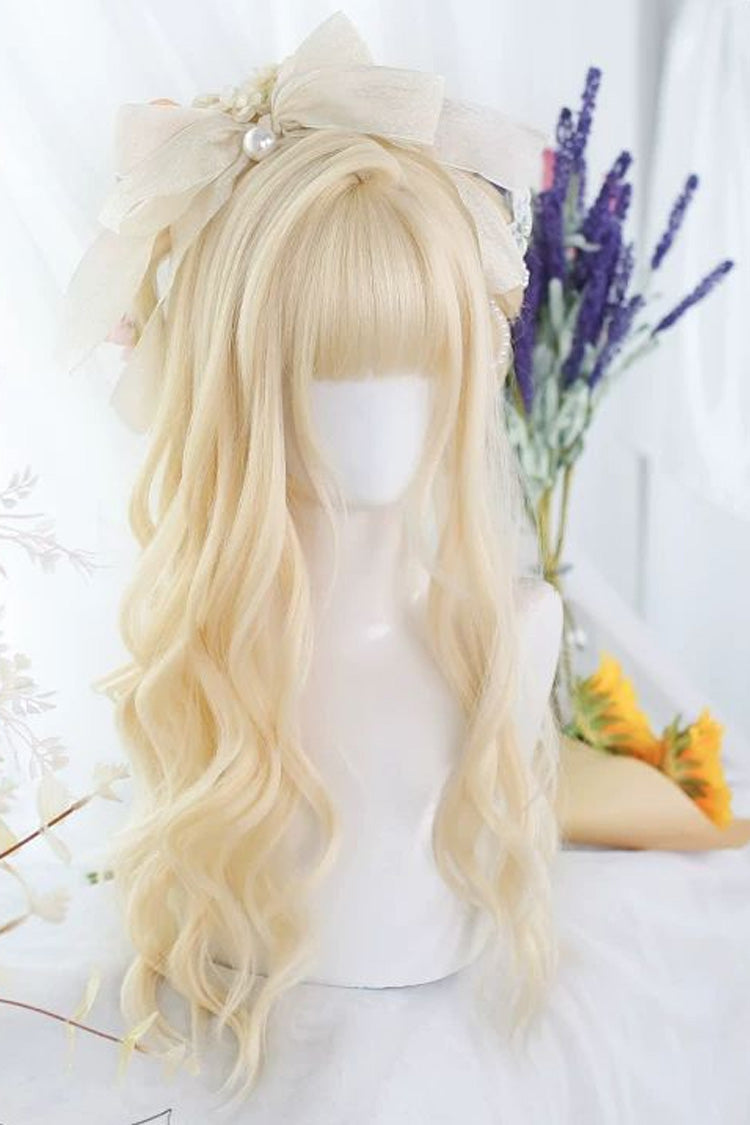 Platinum Blonde Sweet Lolita Long Curly Wig with Layered Ends - Product - 2
