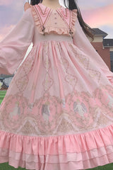 [Angel's Redemption] Long Sleeves Angel Print Ruffle Bowknot Sweet Lolita Dress 3 Colors - Product - 14