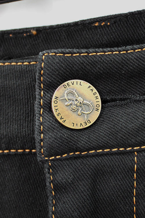 Punk Rock Bronze Fitted Leather Cross Mens Pants - Product - 10