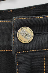 Punk Rock Bronze Fitted Leather Cross Mens Pants - Product - 10