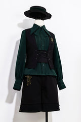 Black Gothic Vintage Elegant Ouji Fashion Lolita Vest - Black - 1
