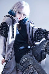 Jirai Kei Rivet Punk Japanese Straight-Leg Jeans Pants 2 Colors - Product - 6