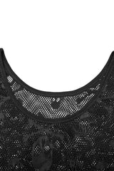Skull Print Stitching Mesh Womens Steampunk Vest 2 Colors - Product - 10