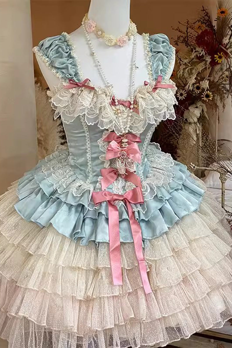 Love God Girl Romantic Ballet Style Multi-layer Ruffle Sweet Princess Lolita Dress 2 Colors - Product - 5
